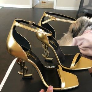 YSL gold sandals